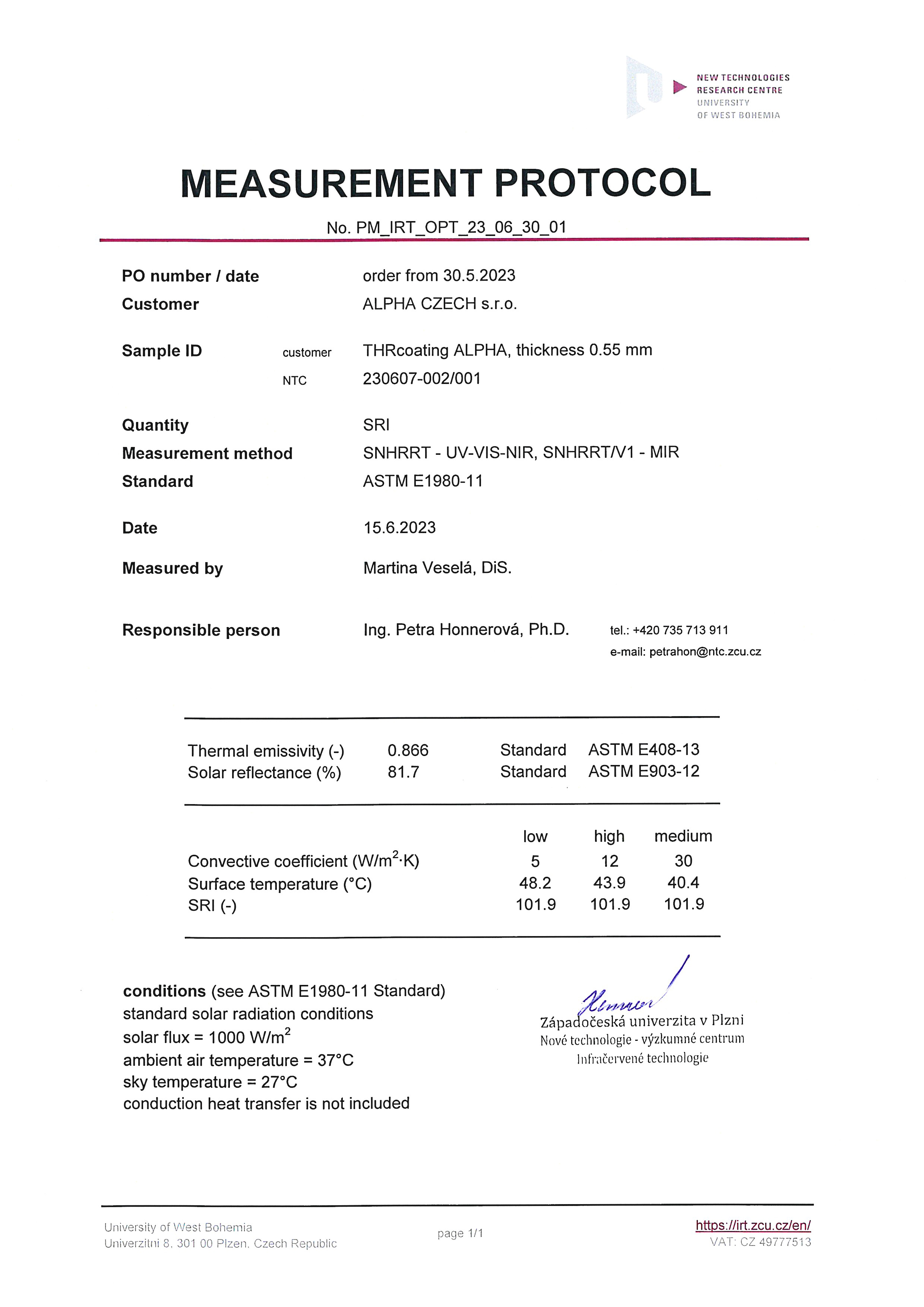 Measurement protocol